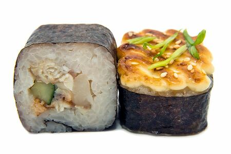 Ролл запеченный с креветкой и угрем