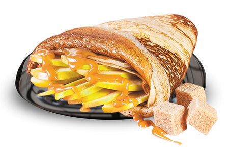 Блин с яблоком и карамелью