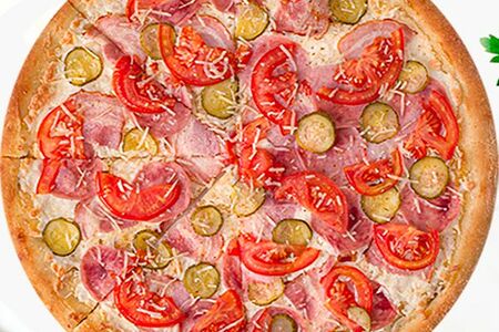 Пицца с беконом и ветчиной