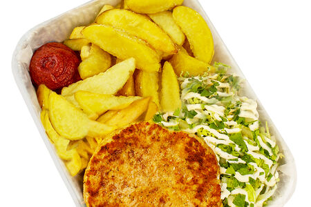 Фри Дольками с фирменной котлетой