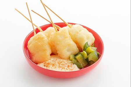 Кальмар темпура с соусом спайси майо