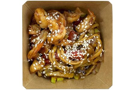 Лапша удон с креветками