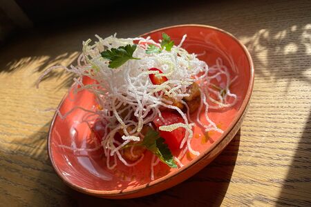 Хрустящие баклажаны с томатами Конкассе