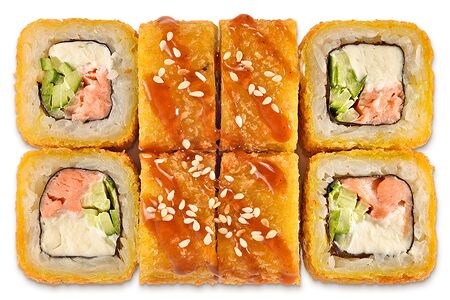 Жареный с лососем