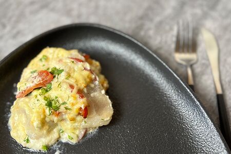 Морской язык с овощами