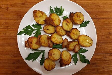 Картофель на углях с курдюком