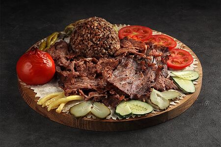 Донер открытый с говядиной и гречневой кашей
