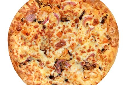 Пицца с креветками и соусом том ям гигантская