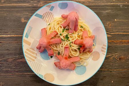 Спагетти с сосисками