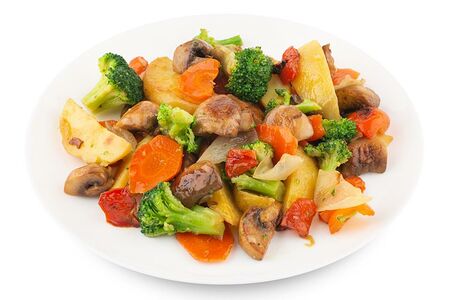 Овощи, запеченные с грибами