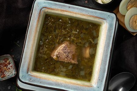 Зеленый суп из говядины