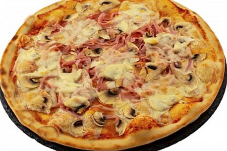 Пицца с ветчиной и грибами