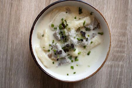 Ньокки с томленой уткой в сливочном соусе