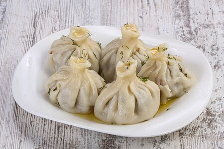 Хинкали с индейкой и кинзой