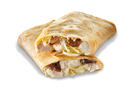 Блин с курицей, грибами и сыром