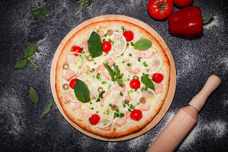 Пицца с сёмгой