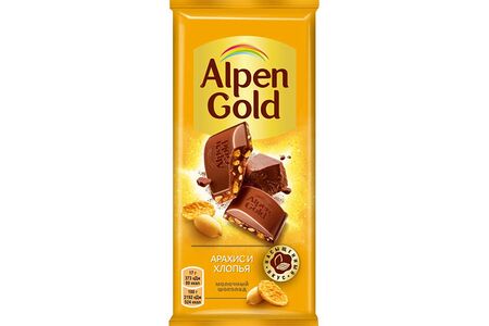 Шоколадная плитка Alpen Gold Арахис и хлопья