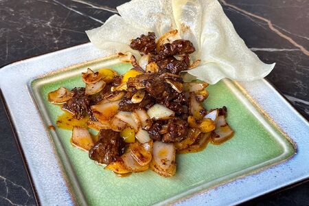 Говяжья вырезка в соусе черный перец