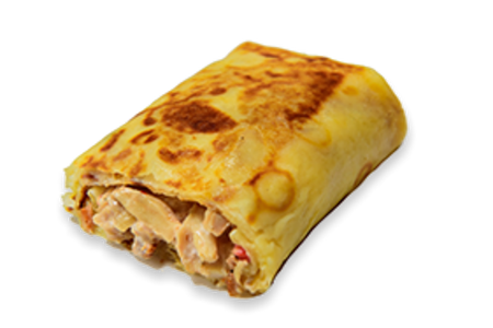 Блин с куриной грудкой и соусом