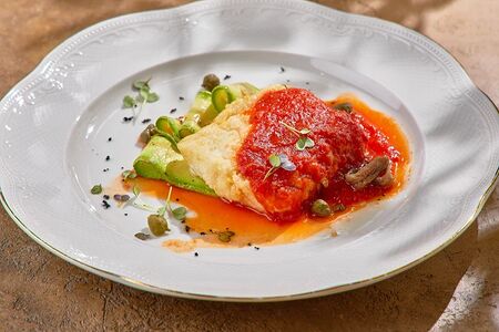 Треска с соусом наполи и сицилийскими анчоусами