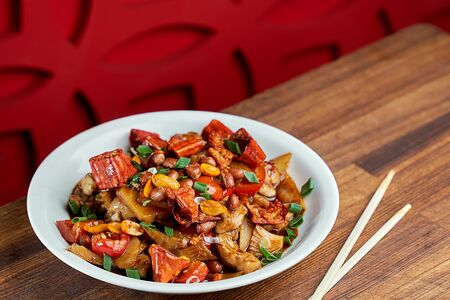 Ланч Цыпленок Кум Бо с паровым рисом