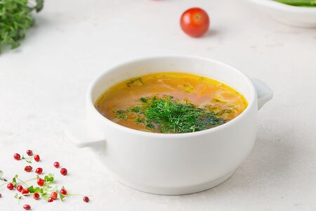 Куриный бульон с домашней лапшой