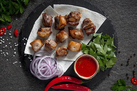 Шашлык из бараньих семечек