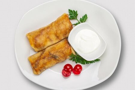 Блины с ветчиной и грибами