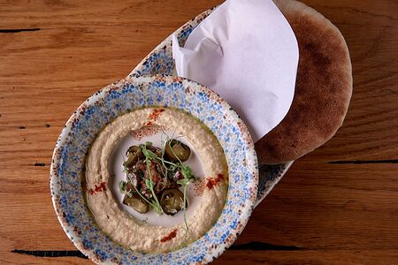 Хумус острый, баклажан и халапеньо