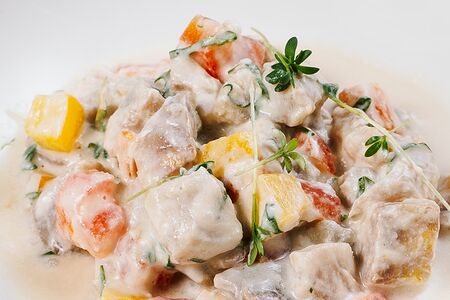 Севиче из сибаса и креветки