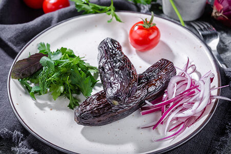 Шашлык из баклажанов с курдюком