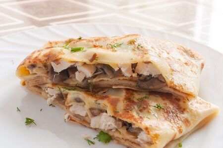 Жюльен с курицей и языком