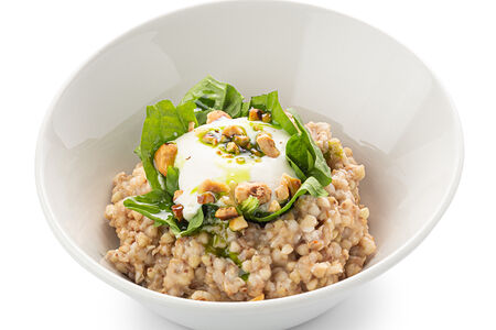 Зеленая греча с пармезаном и трюфельным маслом