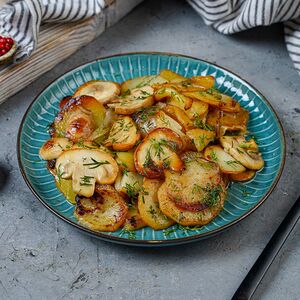 Картофель, жаренный с грибами