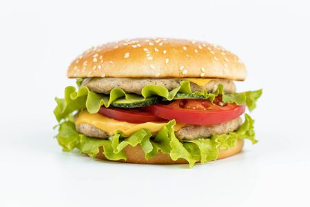 Бургер двойной с курицей