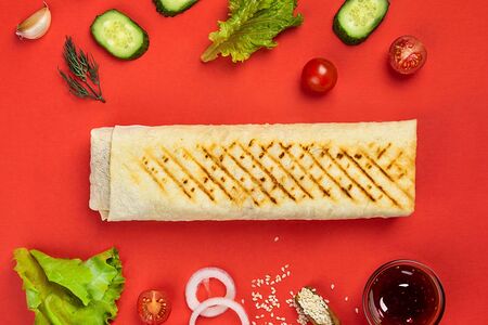 Шаурма с курицей терияки