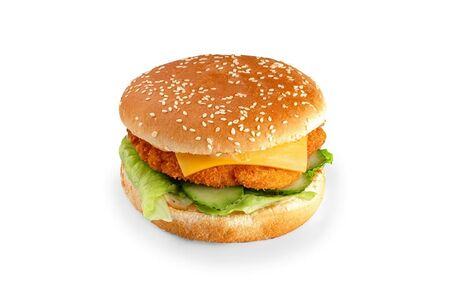 Чизбургер с куриной котлетой