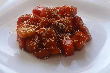 Жареная тыква в соусе терияки