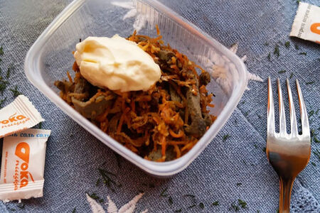 С печенью и овощами