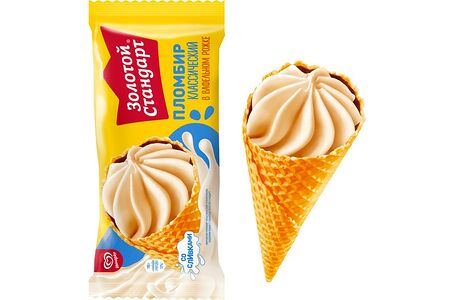 Мороженое Золотой стандарт Большой рожок