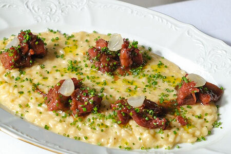 Ризотто Четыре сыра с томленой телятиной