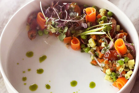 Салат овощной с грибами