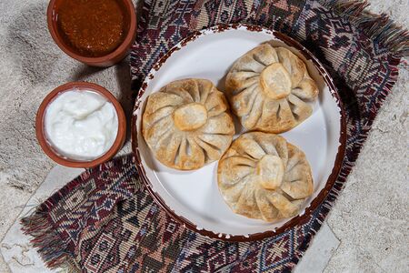 Хинкали с креветками жаренные