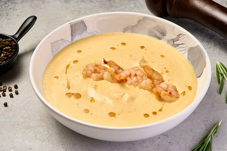 Сырный суп с креветками