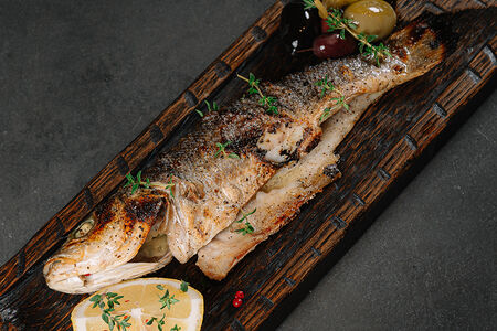 Лавраки на открытом огне