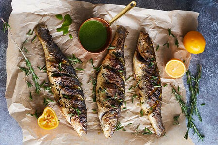 Сибас на мангале