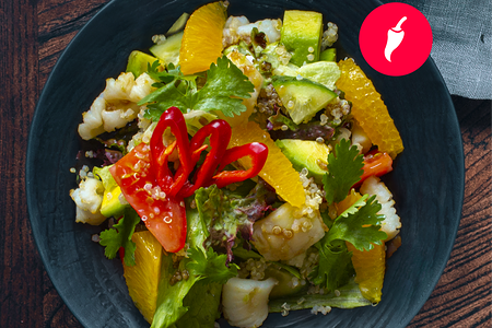 Салат с кальмаром и апельсином