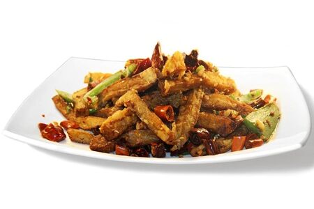 210 Жареные баклажаны с острым перцем