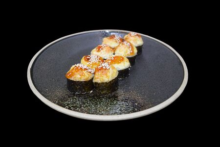 Запеченный с креветкой и лососем