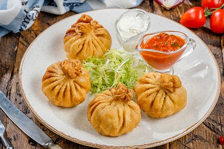 Хинкали по-грузински жареные